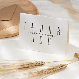 Minimalistisch-Modernes Drehbuch Vielen Dank Foto Karte