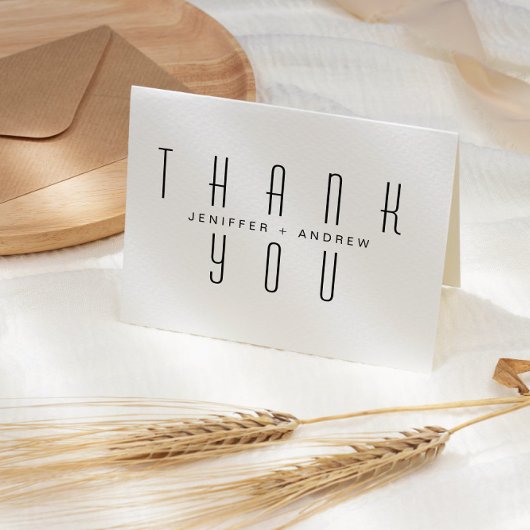 Minimalistisch-Modernes Drehbuch Vielen Dank Foto Karte