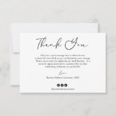 Minimalistisch Modernes, einfaches Business Dankeskarte (Vorderseite)