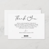 Minimalistisch Modernes, einfaches Business Dankeskarte (Vorne/Hinten)