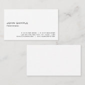 Minimalistisch Modernes Elegantes Berufliches Weiß Visitenkarte (Vorne/Hinten)