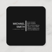 Minimalistisch Modernes Elegantes Bone & Black Quadratische Visitenkarte (Rückseite)