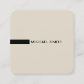 Minimalistisch Modernes Elegantes Bone & Black Quadratische Visitenkarte (Vorderseite)