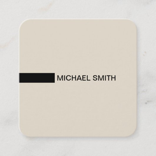 Minimalistisch Modernes Elegantes Bone & Black Quadratische Visitenkarte (Vorderseite)