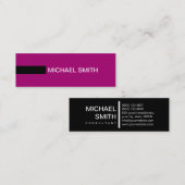 Minimalistisch Modernes Elegantes Flirt Black Mini Visitenkarte (Vorne/Hinten)