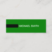 Minimalistisch Modernes, elegantes, grünes Schwarz Mini Visitenkarte (Vorderseite)