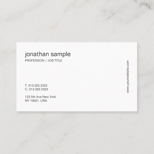 Minimalistisch Modernes, elegantes, handgeschriebe Visitenkarte (Rückseite)