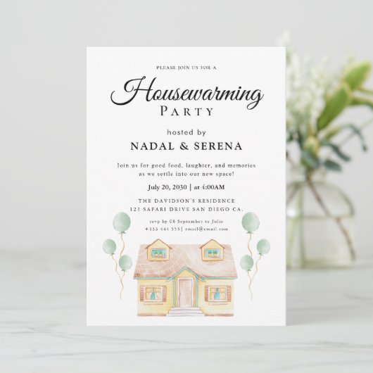 Minimalistisch Modernes elegantes Party zur Housew Einladung (Stehend Vorderseite)