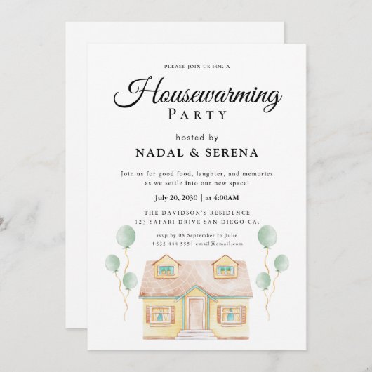 Minimalistisch Modernes elegantes Party zur Housew Einladung (Vorne/Hinten)