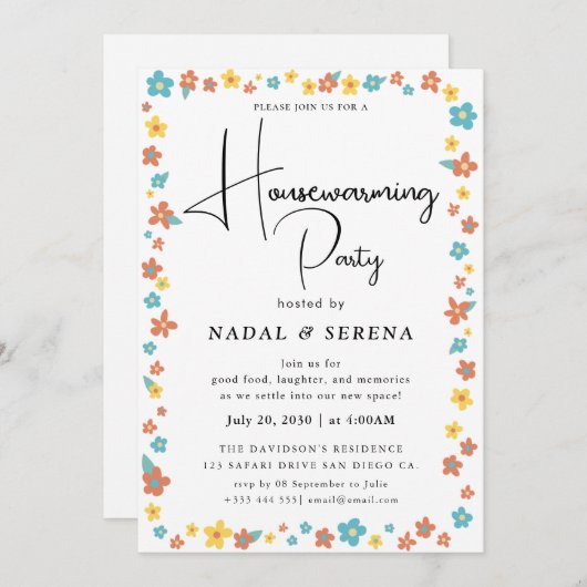 Minimalistisch Modernes elegantes Party zur Housew Einladung (Vorne/Hinten)