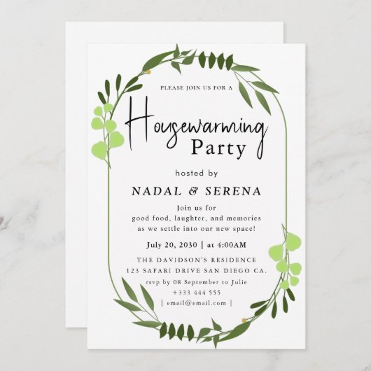 Minimalistisch Modernes elegantes Party zur Housew Einladung (Vorne/Hinten)