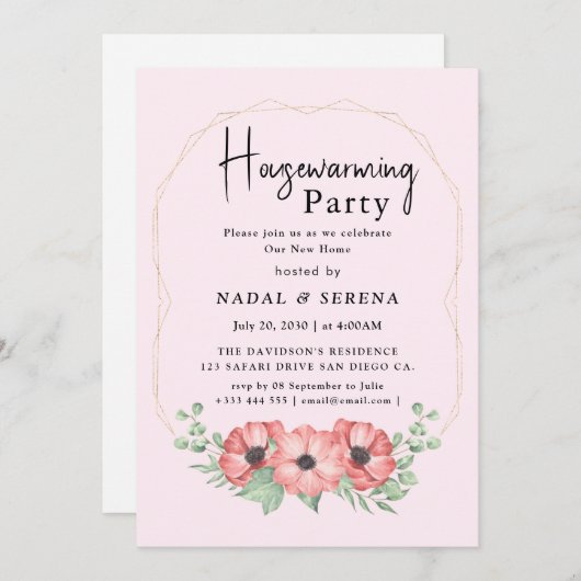 Minimalistisch Modernes elegantes Party zur Housew Einladung (Vorne/Hinten)