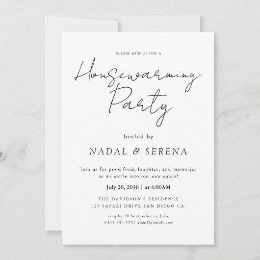 Minimalistisch Modernes elegantes Party zur Housew Einladung (Vorderseite)