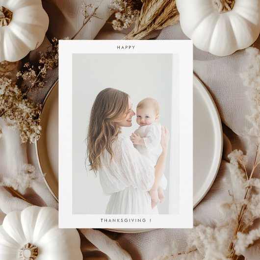 Minimalistisch Modernes Erntedank Foto Einladung