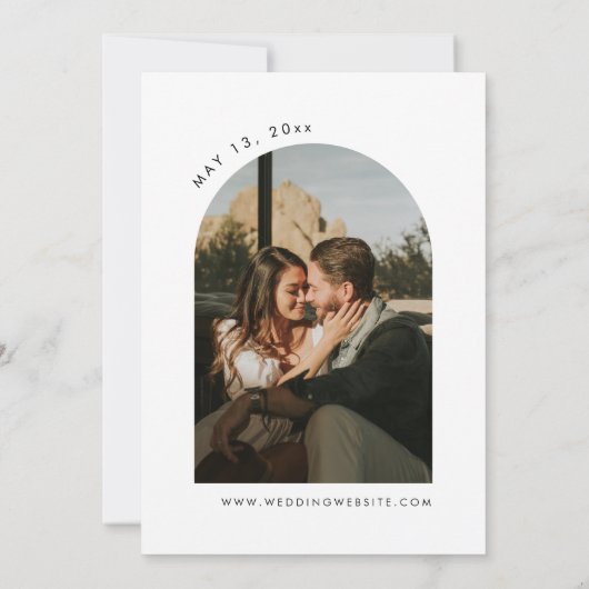 Minimalistisch Modernes Foto Arch Einladung (Rückseite)