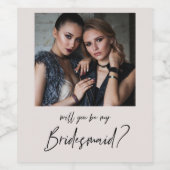 Minimalistisch Modernes Foto Bridesmaid Vorschlag  Weinetikett (Einzelnes Label)