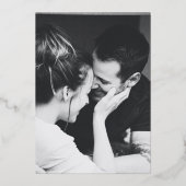 Minimalistisch Modernes Foto Elegantes Save the Da Folieneinladung (Rückseite)