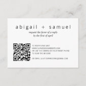 Minimalistisch-Modernes Foto QR Code Hochzeit RSVP Karte (Vorderseite)