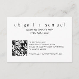 Minimalistisch-Modernes Foto QR Code Hochzeit RSVP Karte