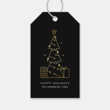 Minimalistisch Modernes Gold Weihnachtsbaum Chic B