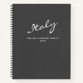 Minimalistisch Modernes Grau Personalisiert Travel Notizblock