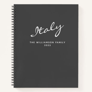 Minimalistisch Modernes Grau Personalisiert Travel Notizblock