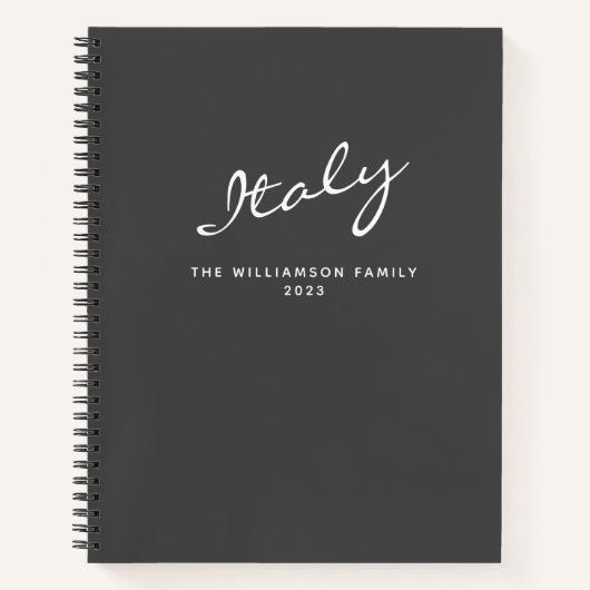 Minimalistisch Modernes Grau Personalisiert Travel Notizblock (Vorderseite)