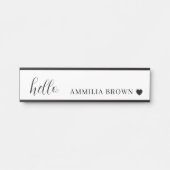 Minimalistisch | Modernes Herz-Sauberes Design Türschild (Vorderseite )