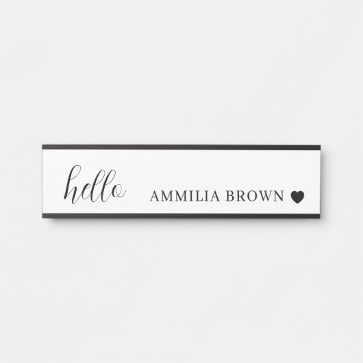 Minimalistisch | Modernes Herz-Sauberes Design Türschild (Vorderseite )