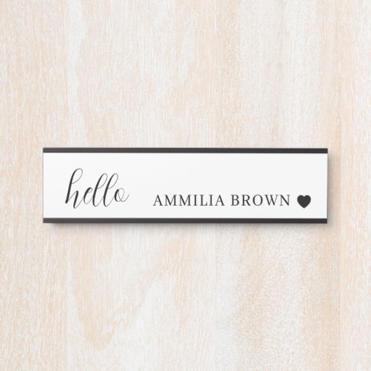 Minimalistisch | Modernes Herz-Sauberes Design Türschild (Vorderseite )