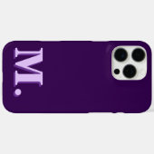 Minimalistisch Modernes Lila Monogramm Case-Mate iPhone Hülle (Rückseite (Horizontal))
