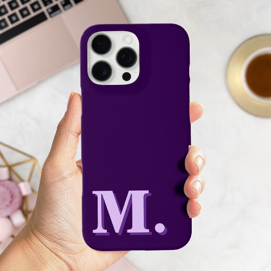 Minimalistisch Modernes Lila Monogramm Case-Mate iPhone Hülle