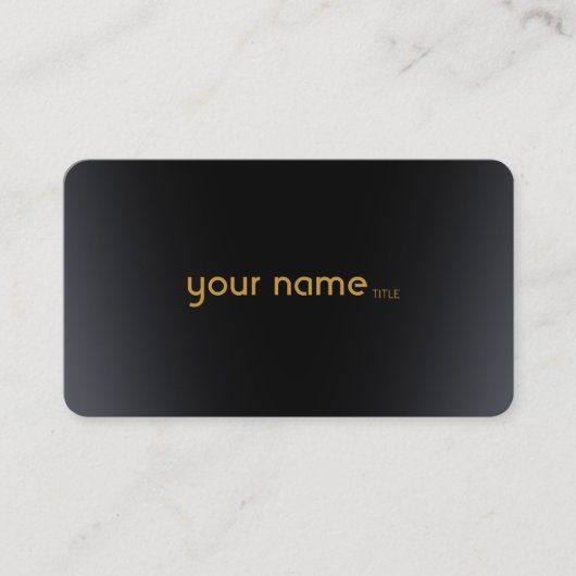 Minimalistisch Modernes Metall Schwarz Visitenkarte (Vorderseite)