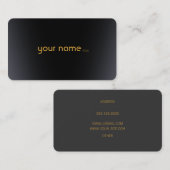 Minimalistisch Modernes Metall Schwarz Visitenkarte (Vorne/Hinten)