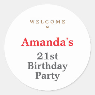 Minimalistisch Modernes Niedliche Geburtstag Party Runder Aufkleber