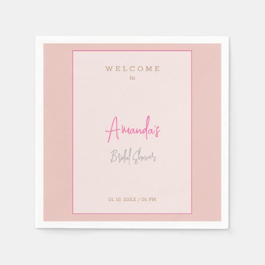 Minimalistisch Modernes Niedliches Brautparty Serviette (Vorderseite)