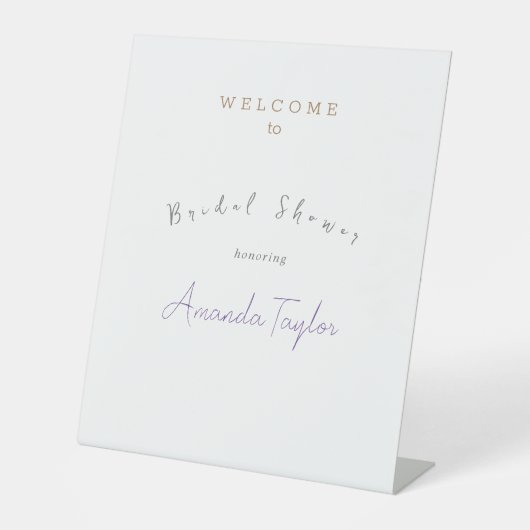 Minimalistisch Modernes Niedliches Brautparty Sockelschild (Vorderseite)