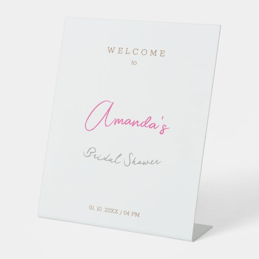 Minimalistisch Modernes Niedliches Brautparty Sockelschild (Vorderseite)