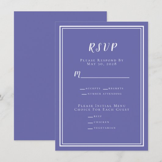 Minimalistisch-Modernes Periwinkle Blue Wedding RS (Vorne/Hinten)