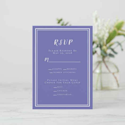 Minimalistisch-Modernes Periwinkle Blue Wedding RS (Stehend Vorderseite)