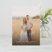 Minimalistisch-Modernes QR-Foto Save the Date Einladung (Stehend Vorderseite)