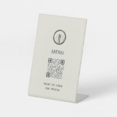 Minimalistisch-Modernes Restaurant QR-Code Sockelschild (Vorderseite)