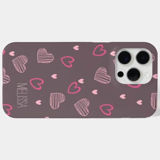 Minimalistisch-Modernes Romantisches Herzform Must Case-Mate iPhone Hülle (Rückseite (Horizontal))