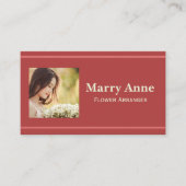 Minimalistisch Modernes Rosa Rose Florist Elegante Visitenkarte (Vorderseite)