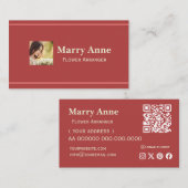 Minimalistisch Modernes Rosa Rose Florist Visitenkarte (Vorne/Hinten)