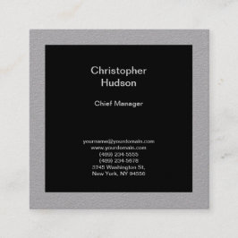 Minimalistisch Modernes Schlichtes Abstrakt Schwar Quadratische Visitenkarte