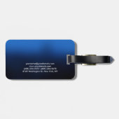 Minimalistisch Modernes Schlichtes Dunkelblau Gepäckanhänger (Rückseite horizontal)