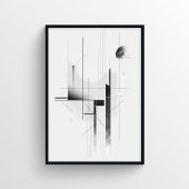 Minimalistisch Modernes Schwarz/Weiß Abstrakt Poster
