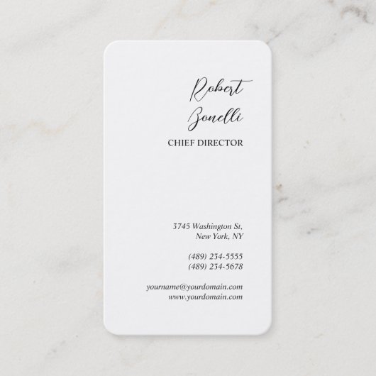 Minimalistisch Modernes Schwarz-weiß Grau Personal Visitenkarte (Vorderseite)