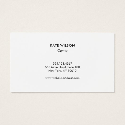 Minimalistisch Modernes Schwarz-weißes Beruflich (Rückseite)